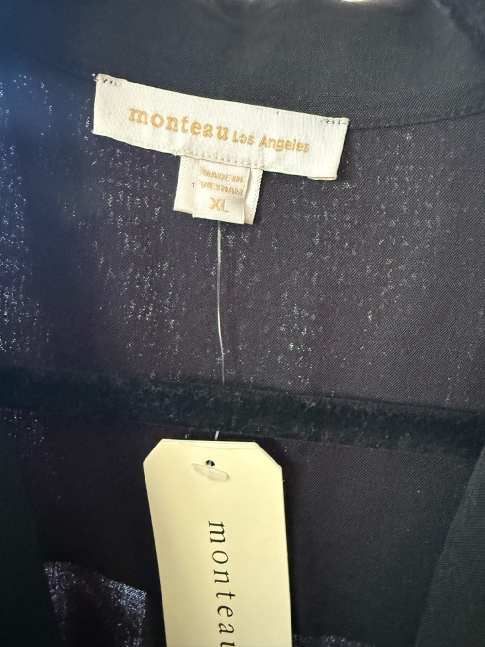 Monteau Black Midi Shirt Dress with Puff Sleeves - Picture 2 of 6